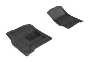 Chevrolet Silverado Floor Mats - Front - 3D MAXpider - Kagu Series - Black - `14-`20